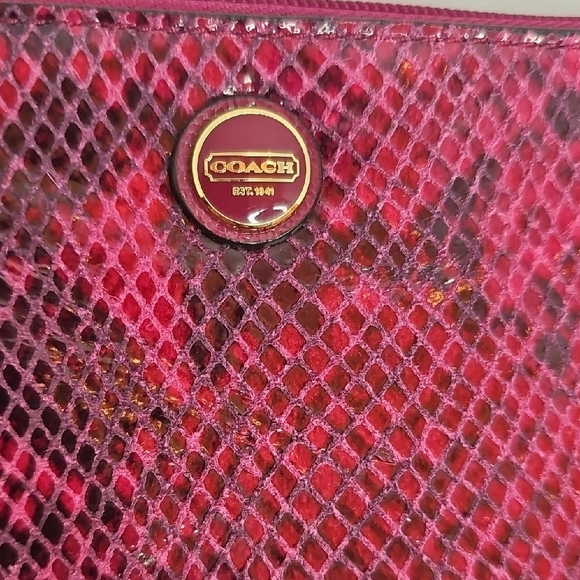 Coach Pink Snakeskin Wristlet - Picture 2 of 10